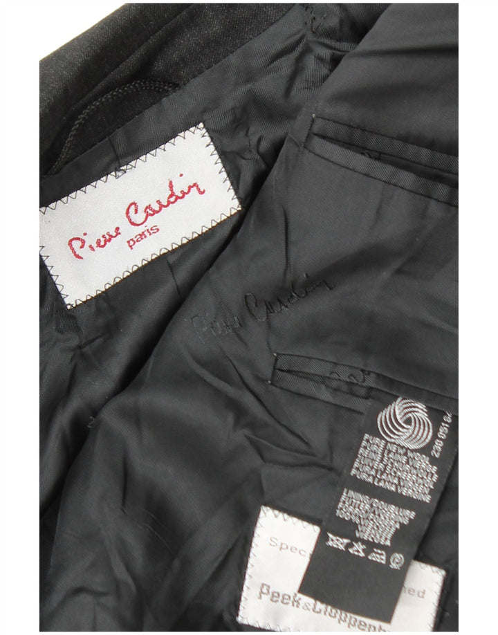 Jaqueta blazer masculina Pierre Cardin com 2 botões Reino Unido 38 médio preto lã nova