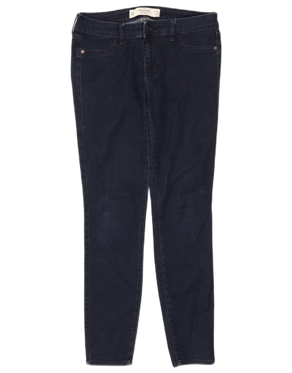 Calça jeans skinny feminina Abercrombie & Fitch US 10 grande W30 L29 azul marinho