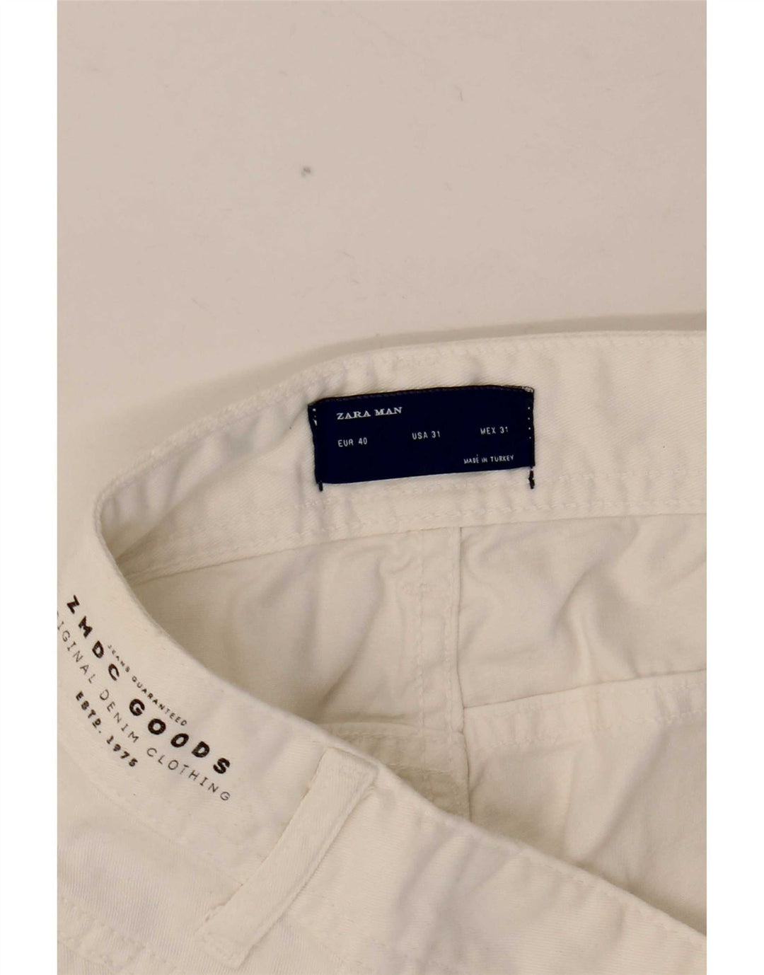Zara Mens Slim Jeans EU 40 Médio W31 L30 Algodão Branco