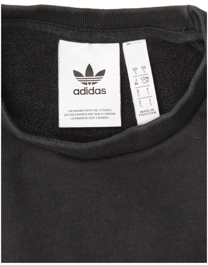 ADIDAS Mens Moletom Jumper Pequeno Algodão Preto