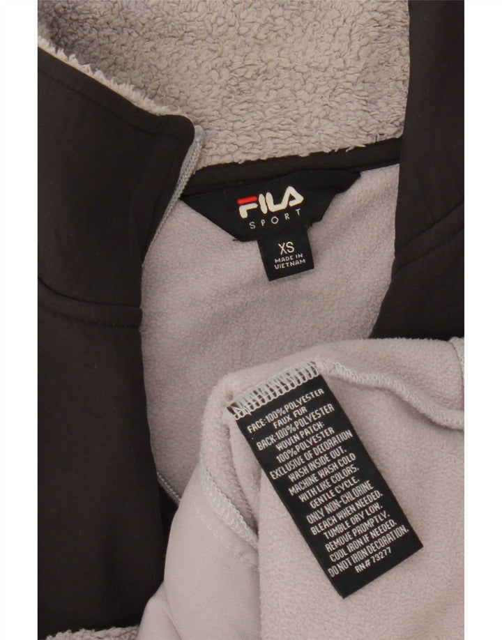 Jaqueta de lã feminina Fila UK 6 XS cinza colorblock poliéster
