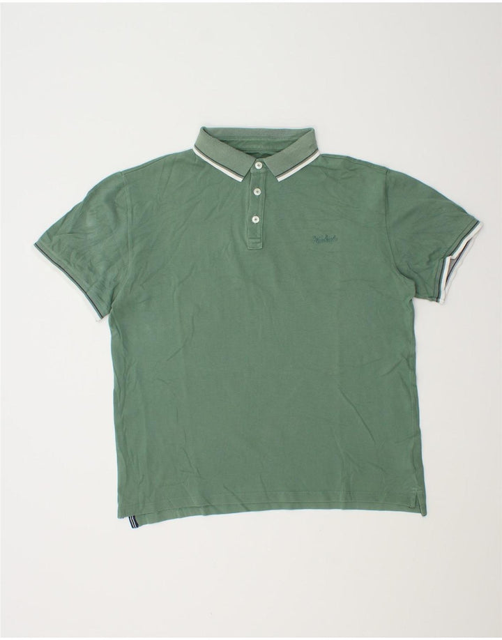 Camisa polo masculina Woolrich de algodão verde médio