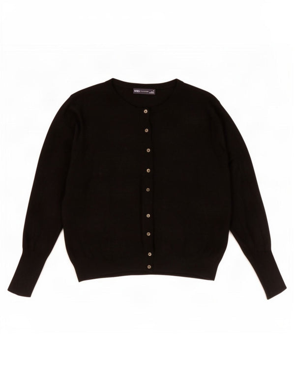 Suéter cardigã feminino Marks & Spencer UK 18 XL preto viscose