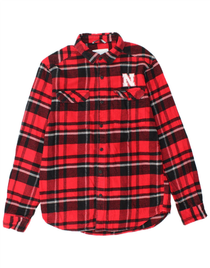 Columbia Masculino Pequeno Xadrez Vermelho Algodão