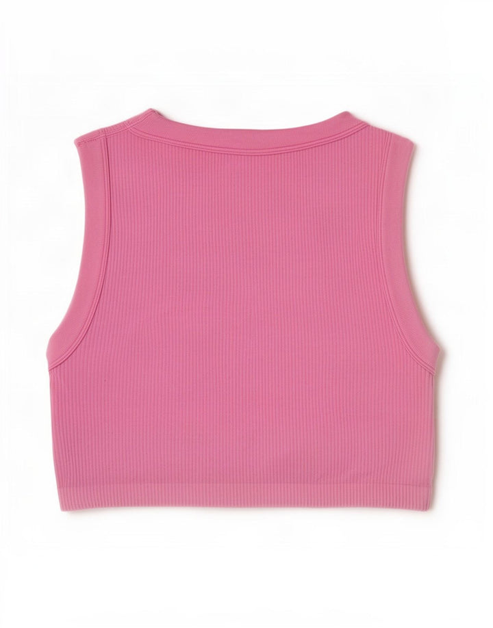 Zara Womens Crop Vest Top UK 12 Médio Rosa