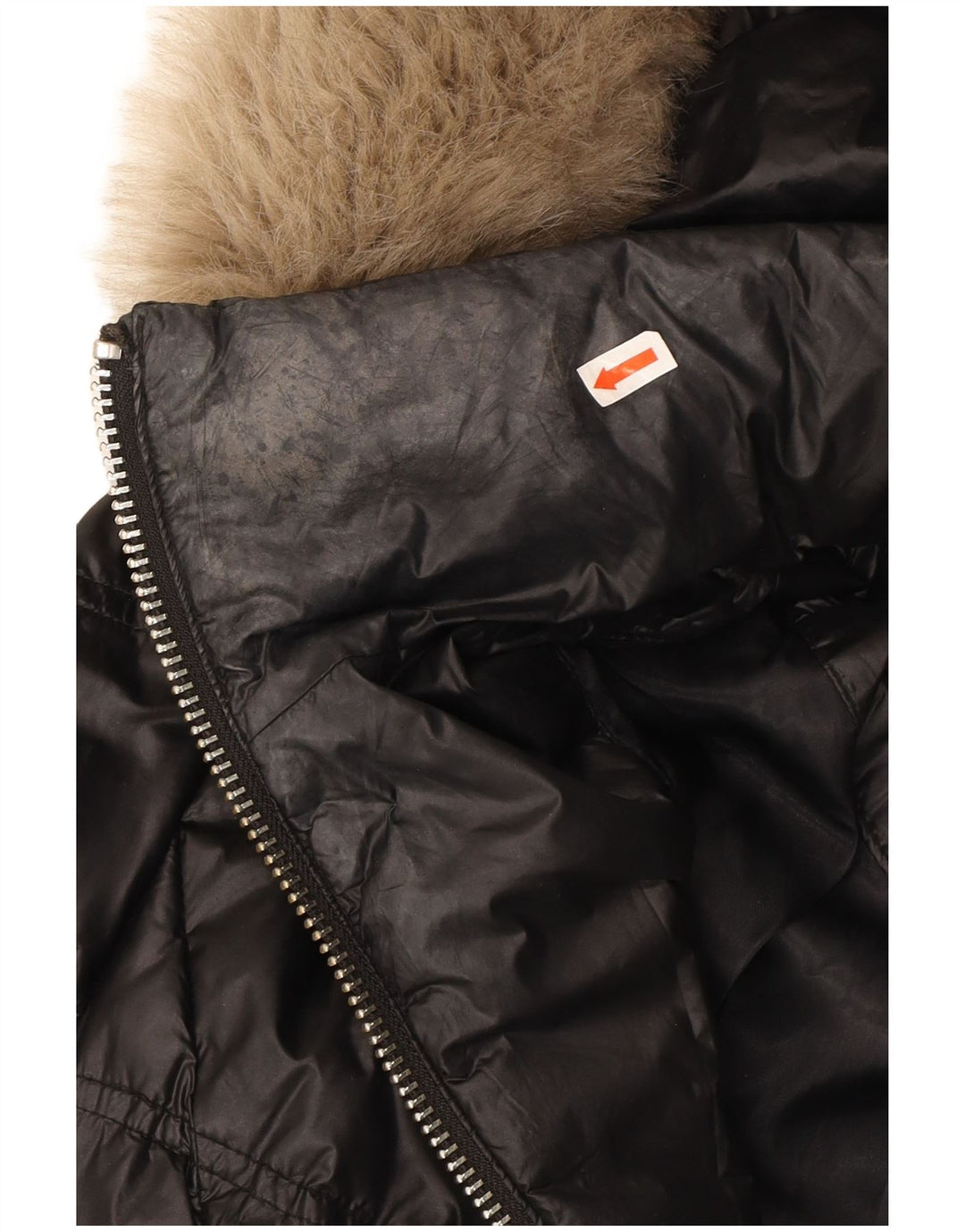 Casaco acolchoado com capuz feminino MICHAEL KORS UK 14 médio preto nylon