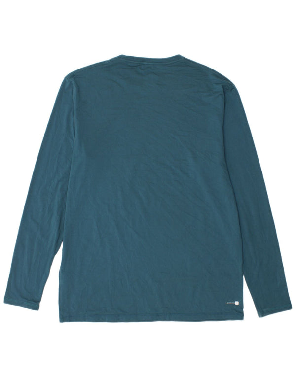 Top masculino Quiksilver manga comprida poliéster azul médio