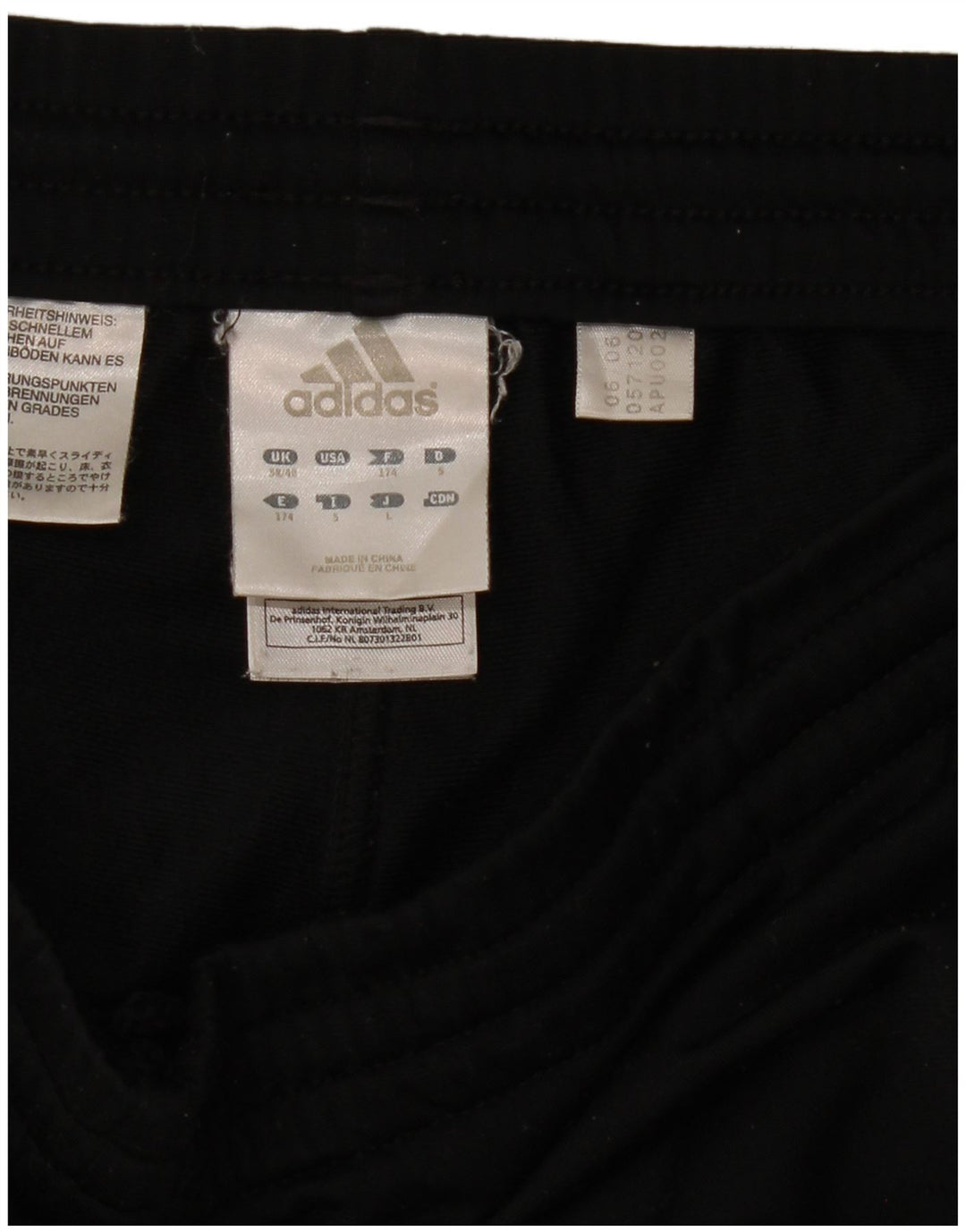 ADIDAS Calças de treino masculinas Joggers UK 38/40 Médio Preto Poliéster