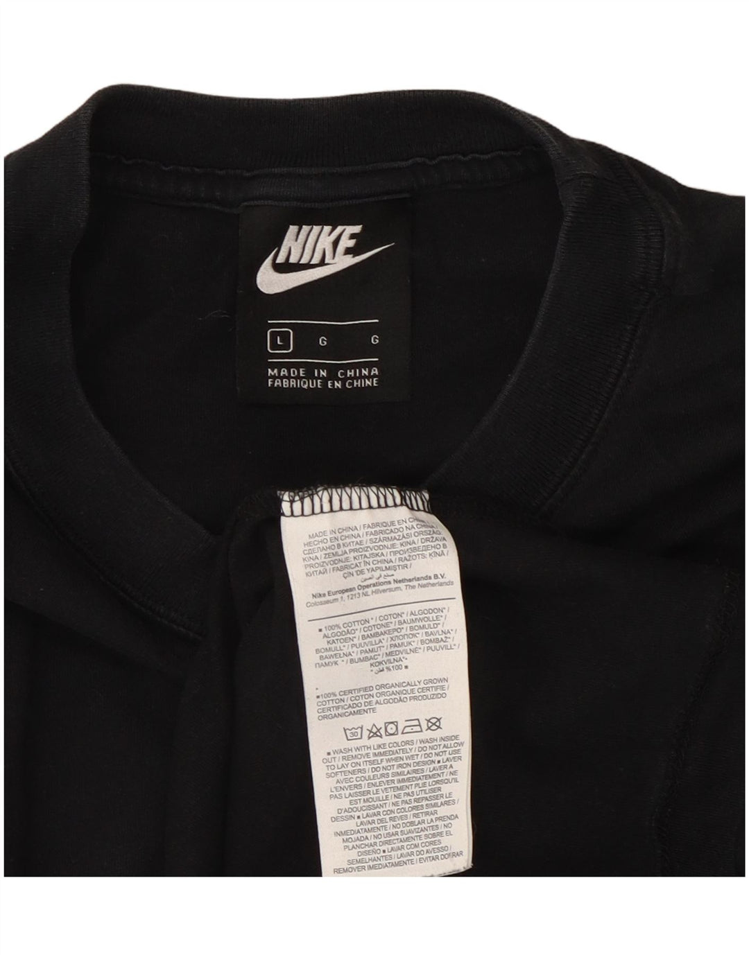 Camiseta masculina Nike grande algodão preto
