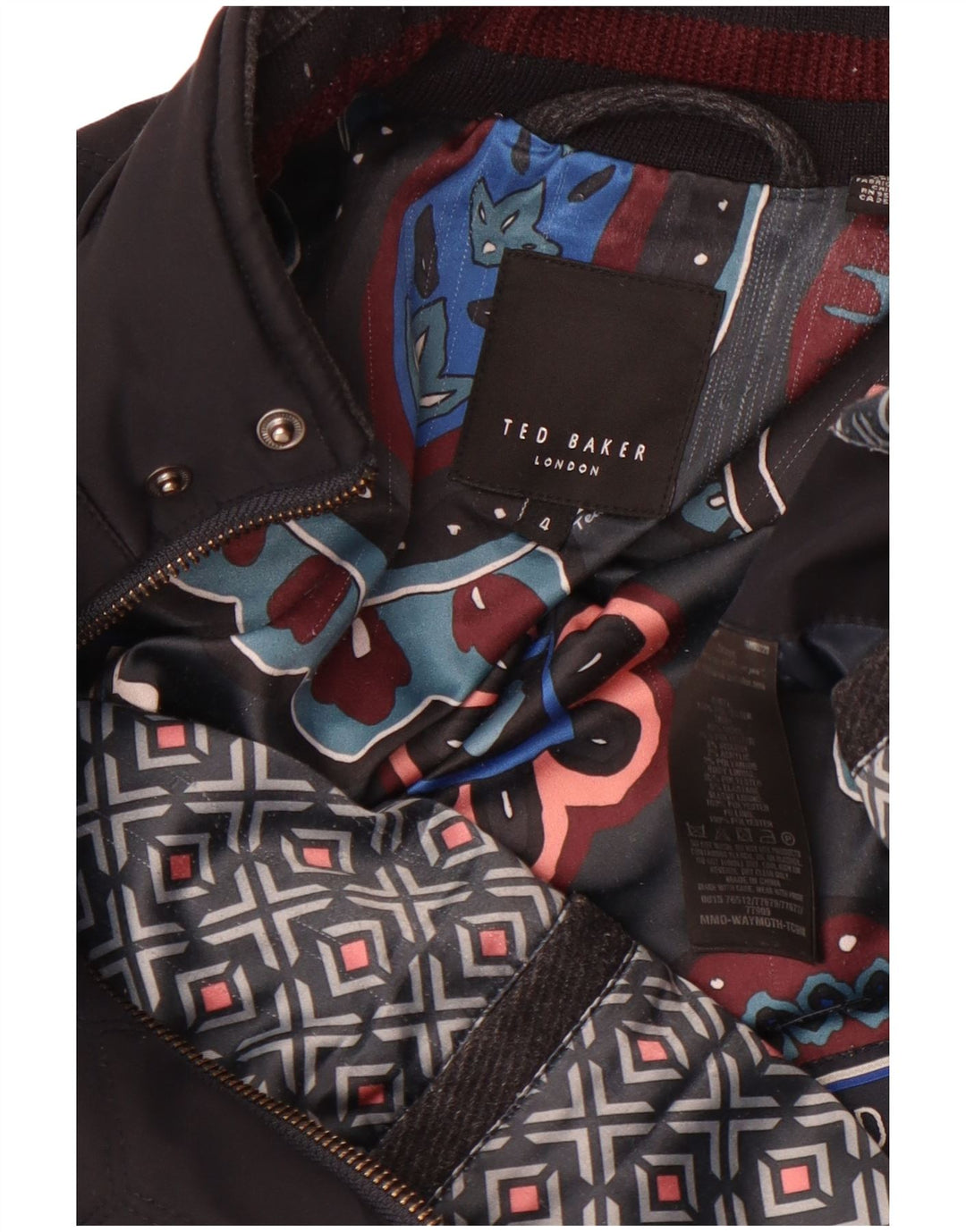 Jaqueta acolchoada masculina Ted Baker tamanho 4 grande poliéster preto