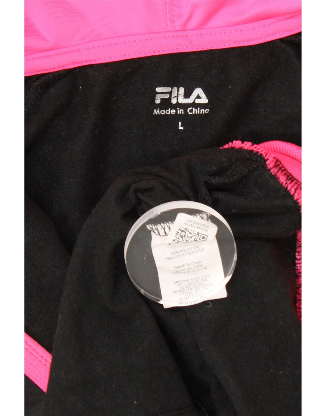 FILA Womens Zip Hoodie Sweater UK 16 Large Black Colourblock Polyester
