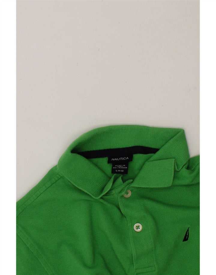 NAUTICA Boys Polo Shirt 8-9 Years Large  Green Cotton Vintage Nautica and Second-Hand Nautica from Messina Hembry 