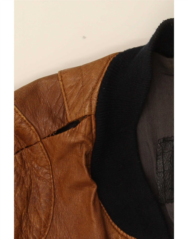 Jaqueta de couro masculina M. Flues IT 54 2XL marrom