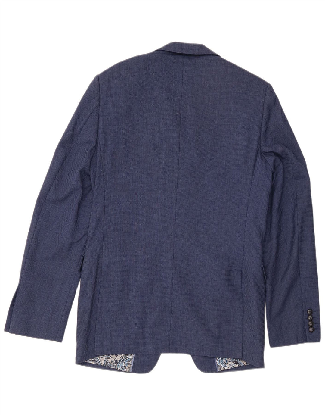 Jaqueta blazer masculina de 2 botões Marks & Spencer Reino Unido 38 lã azul médio