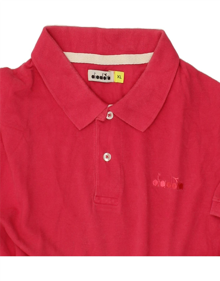 DIADORA Mens Polo Shirt XL Pink Cotton Vintage Diadora and Second-Hand Diadora from Messina Hembry 