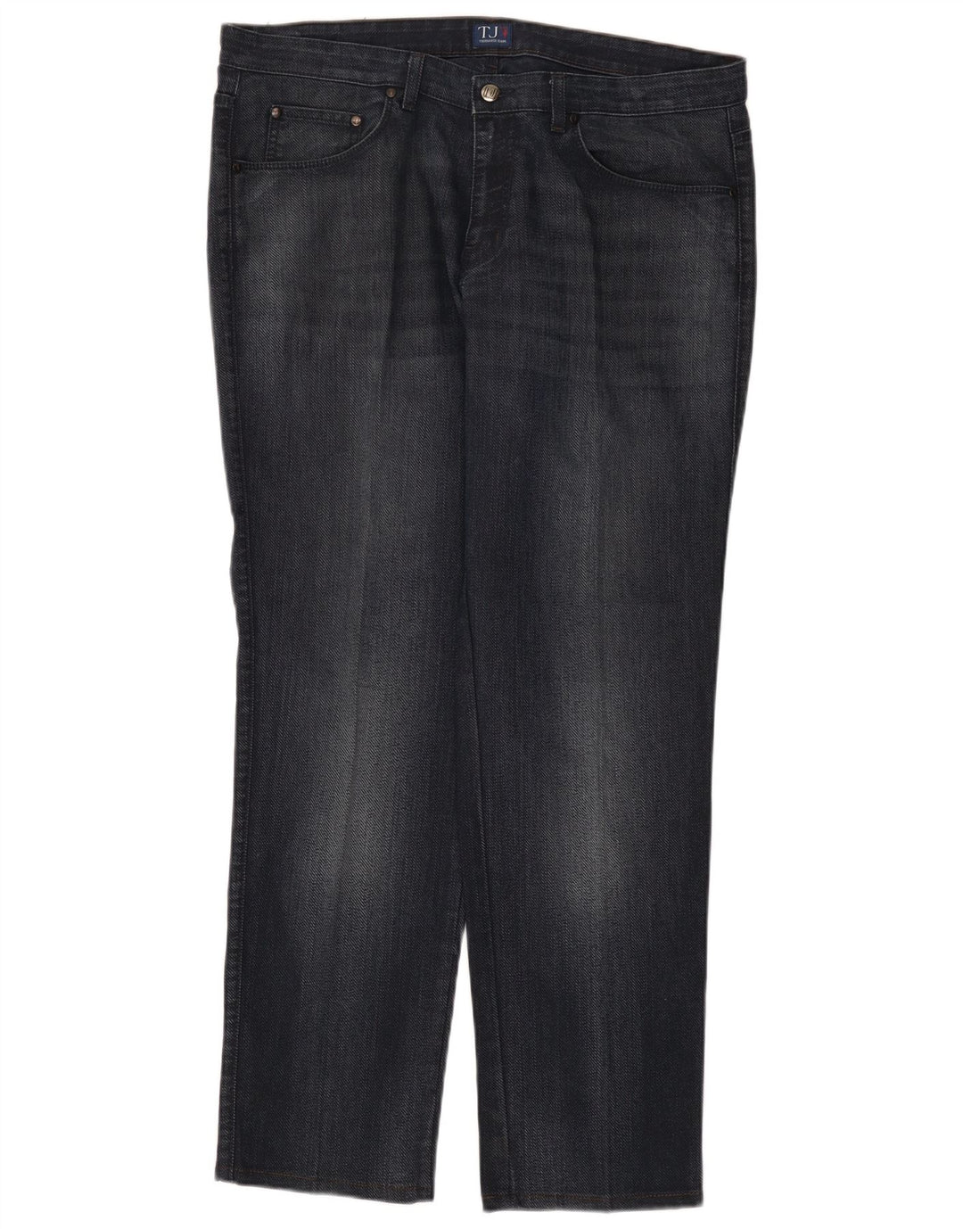 Trussardi Mens Straight Jeans W40 L31 Azul Marinho Algodão