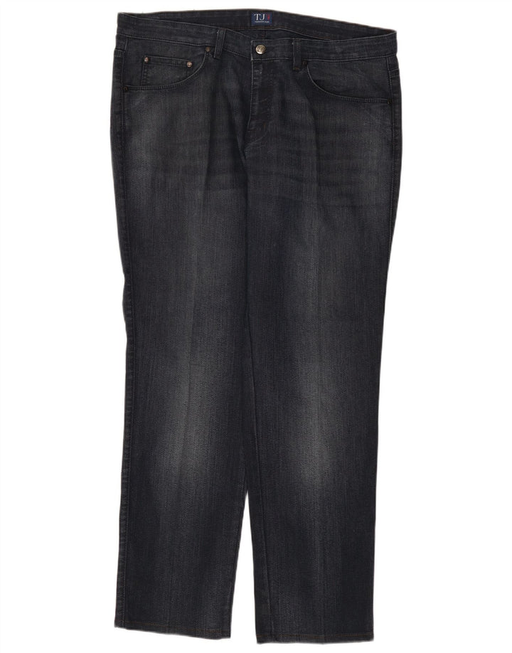 Trussardi Mens Straight Jeans W40 L31 Azul Marinho Algodão