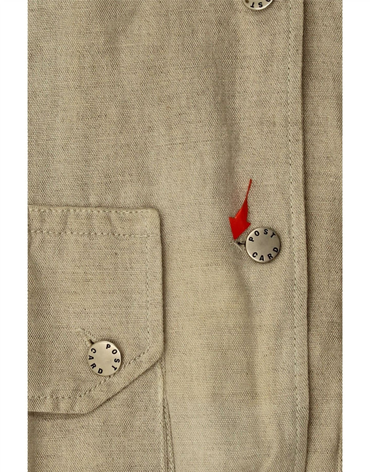 POST CARD Womens Oversized Bomber Jacket EU 44 XL Beige Linen Vintage Post Card and Second-Hand Post Card from Messina Hembry 