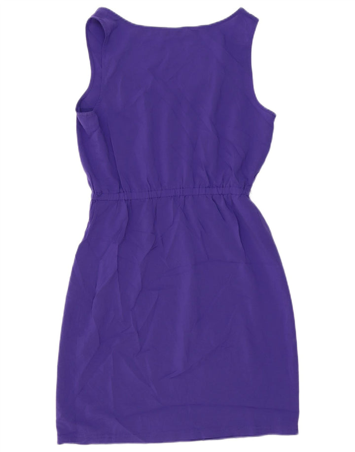 Vestido feminino Calvin Klein sem mangas com bainha US 6 poliéster roxo médio