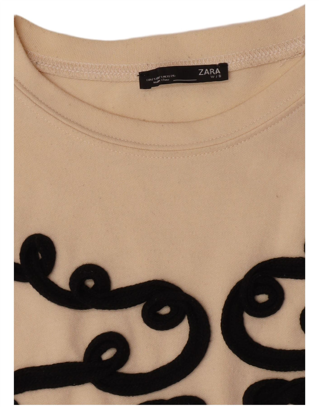 Zara Womens Crop Oversized Moletom Jumper Reino Unido 10 Pequeno Bege