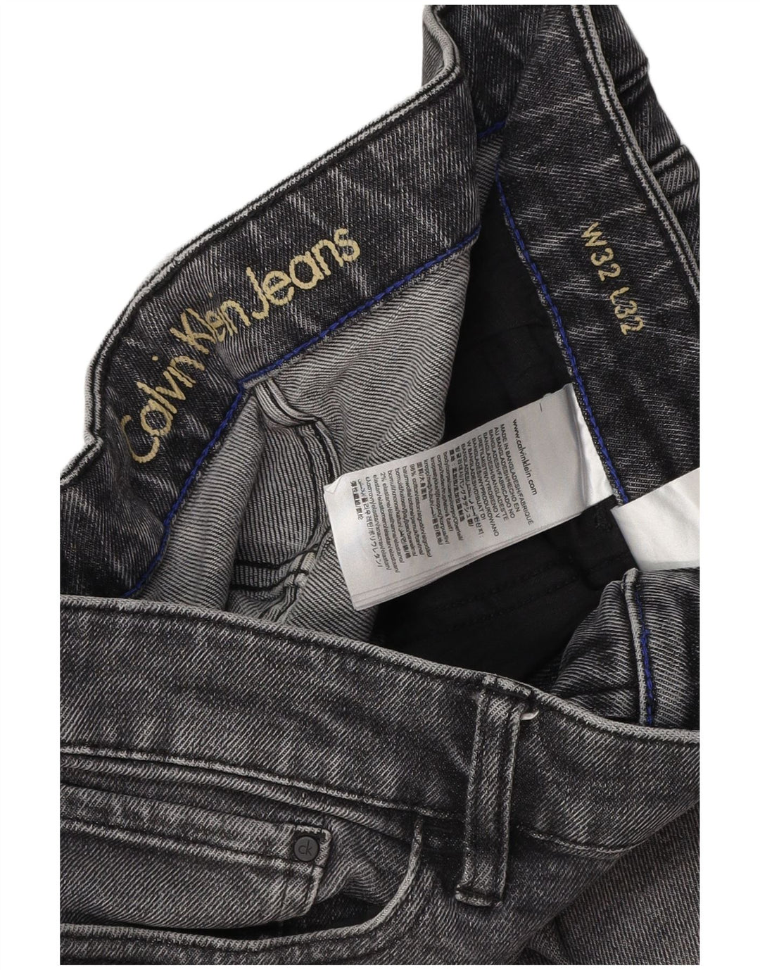 Calça jeans reta masculina CALVIN KLEIN W32 L28 algodão cinza