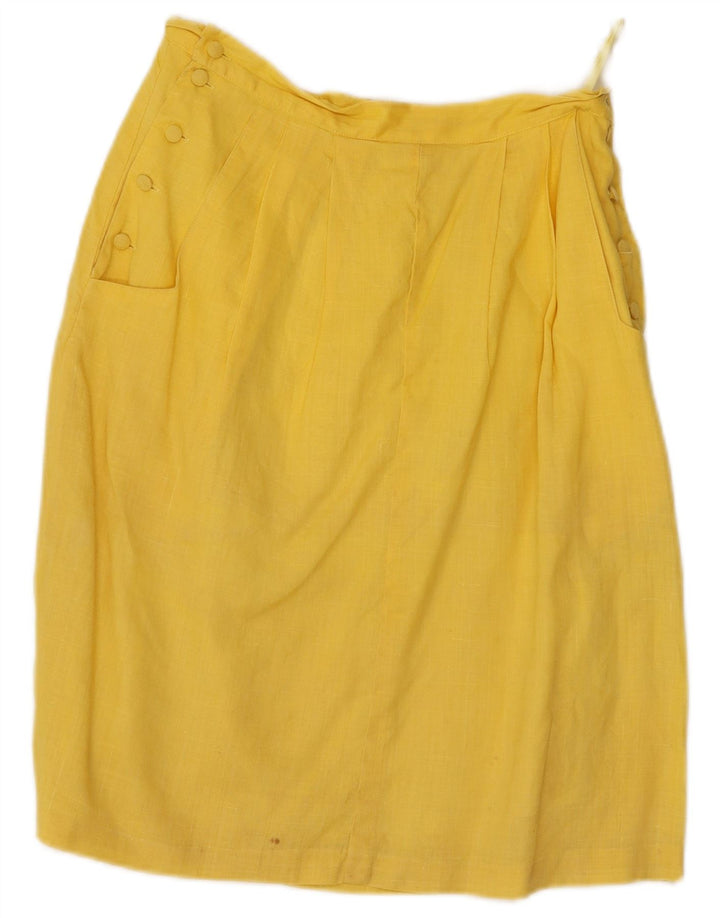 Saia reta feminina VINTAGE W23 2XS amarela