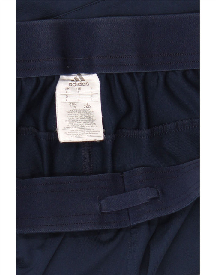 Shorts esportivos masculinos Adidas Climalite grandes poliéster azul marinho