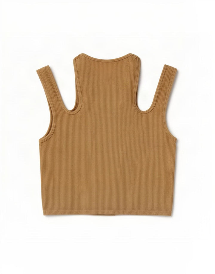 Blusa feminina Zara com ombro de fora, Reino Unido 14 Grande Bege