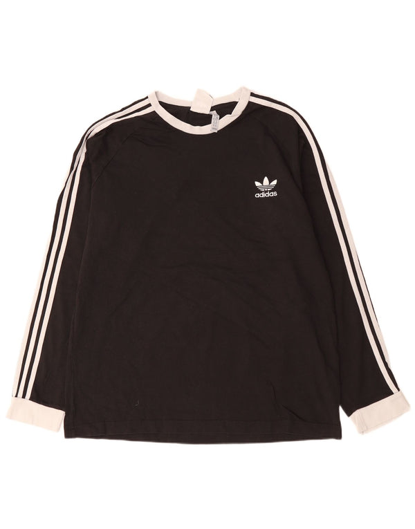 ADIDAS Mens Top Manga Longa XL Preto Algodão
