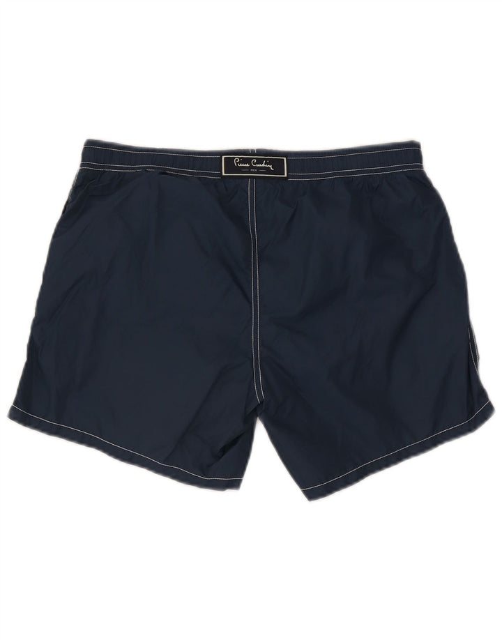 Shorts de natação masculino Pierre Cardin pequeno poliéster azul marinho