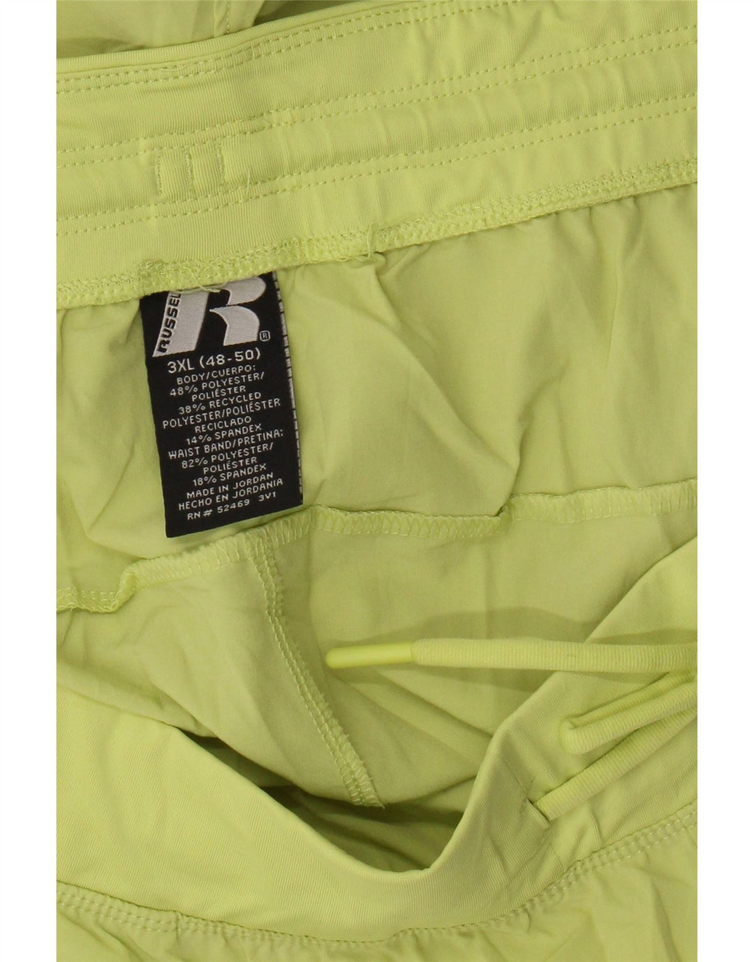 Russell Athletic Mens Sport Shorts 3XL poliéster amarelo