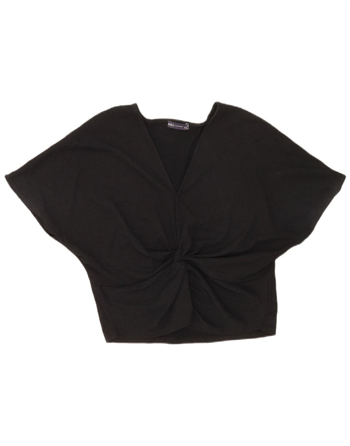 Blusa feminina Marks & Spencer UK 16 grande poliéster preto
