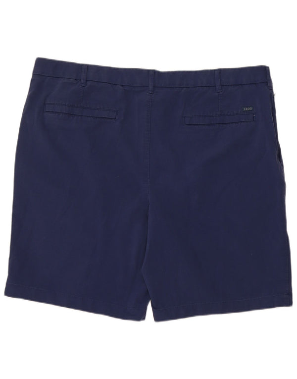 IZOD Mens Chino Shorts W40 XL Algodão Azul Marinho