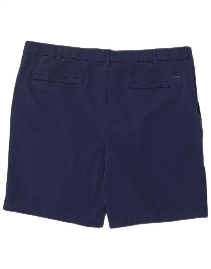 IZOD Mens Chino Shorts W40 XL Algodão Azul Marinho