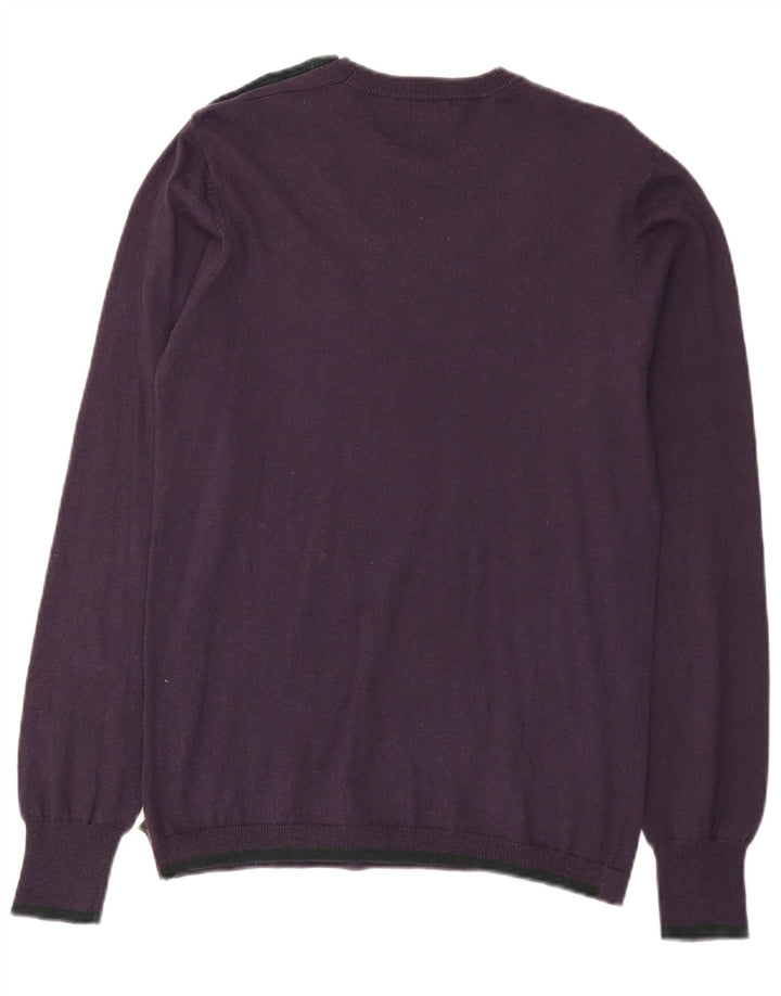 Suéter masculino Paul Smith com gola redonda e algodão roxo pequeno