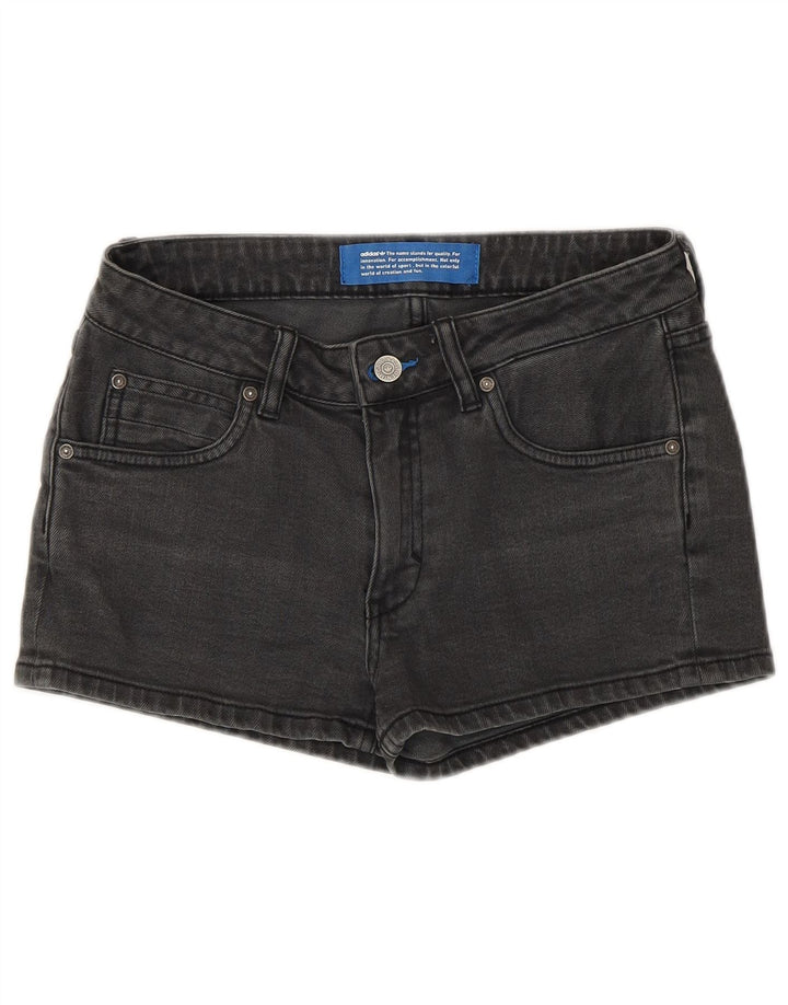 Shorts jeans feminino Adidas W26 pequeno algodão cinza