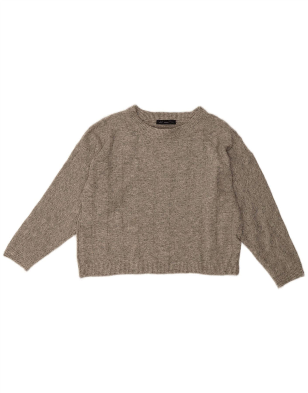 Suéter feminino Marks & Spencer com gola redonda Reino Unido 12 cinza médio manchado