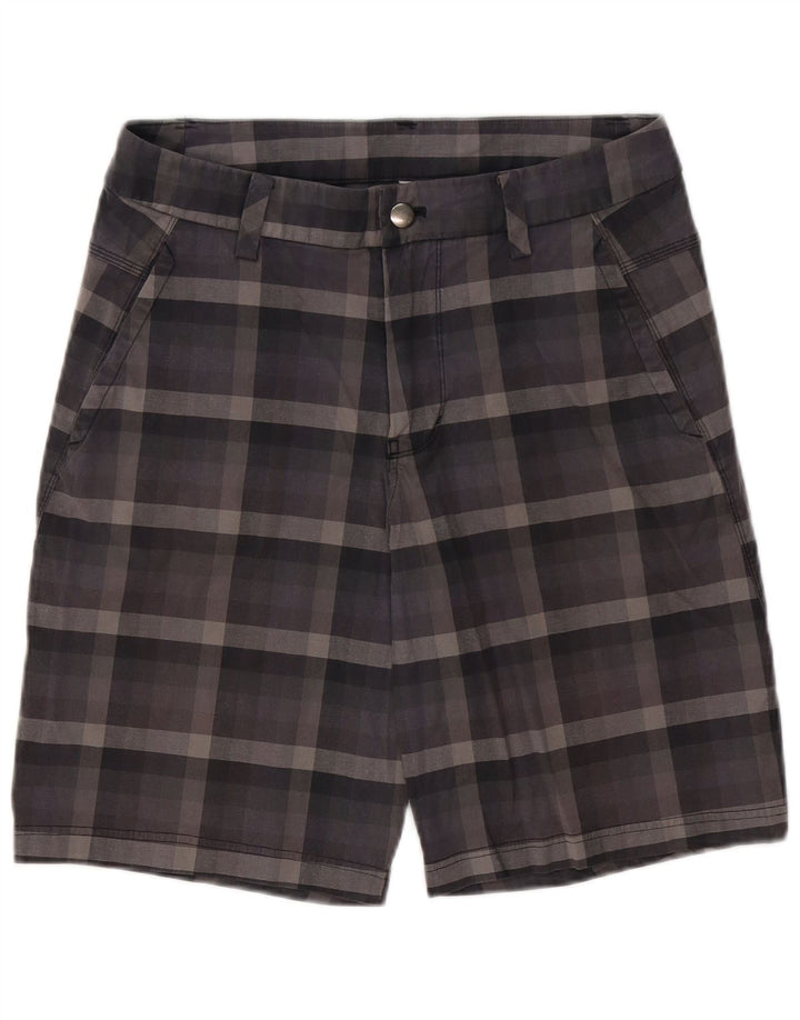 Lululemon Mens Chino Shorts W32 Grande Algodão Xadrez Cinza