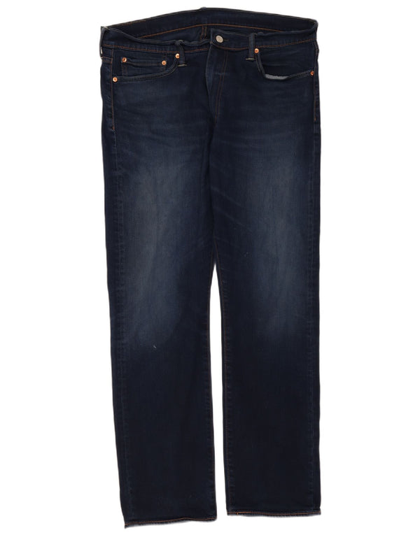 Levi's Masculino 513 Slim Straight Jeans W36 L32 Azul Marinho Algodão