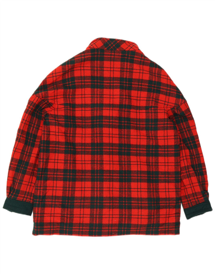 Sobretudo feminino Branigan UK 18 XL lã xadrez vermelha