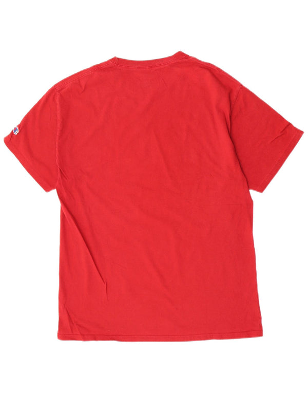 Camiseta masculina estampada Champion grande algodão vermelho