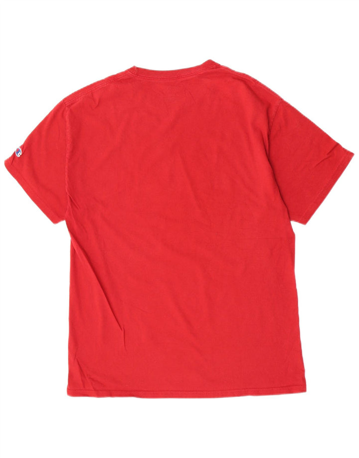 Camiseta masculina estampada Champion grande algodão vermelho
