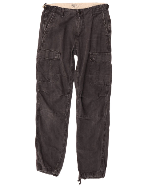 Carhartt Mens Joggers Cargo Calças W30 L32 Algodão Preto