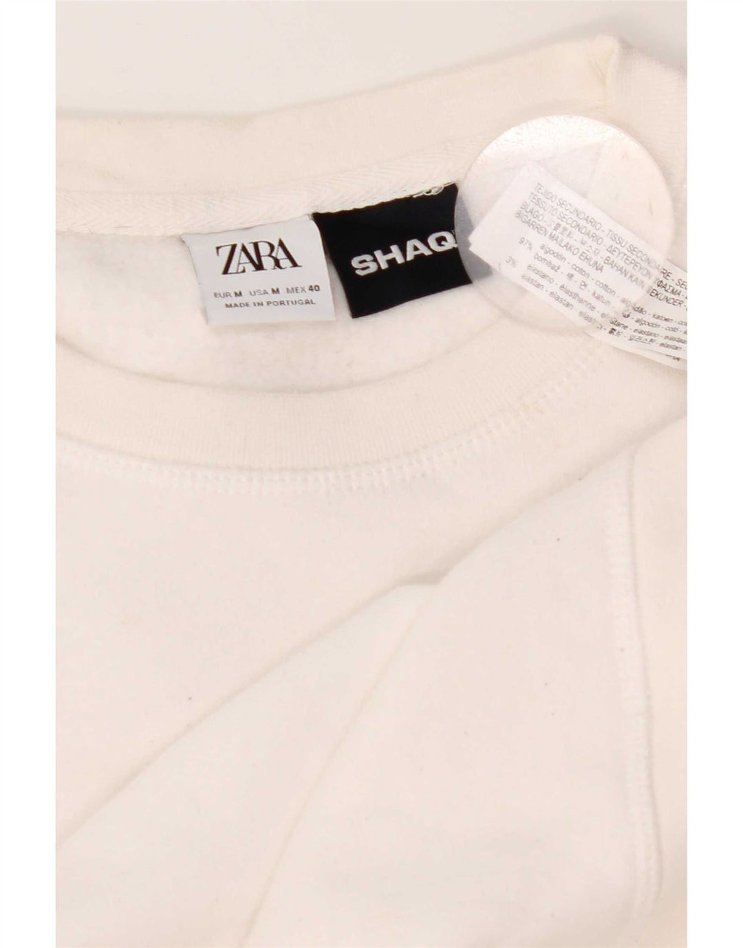 Zara moletom gráfico masculino jumper médio algodão branco