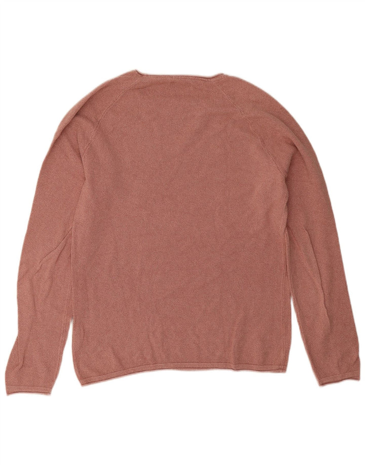 Suéter masculino Jack & Jones com gola redonda, grande algodão rosa