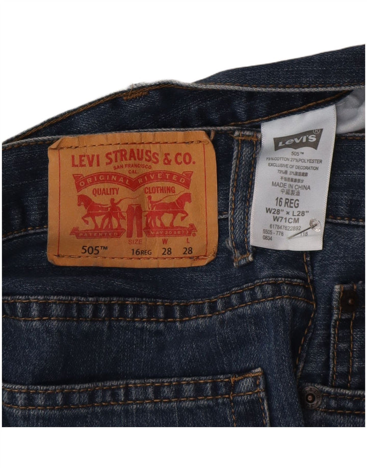 Levi's Boys 505 Regular Straight Jeans 15-16 Anos W38 L38 Azul Algodão