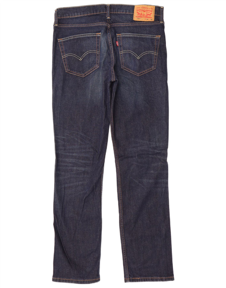 LEVI'S Masculino 511 Slim Jeans W34 L32 Azul Marinho Algodão