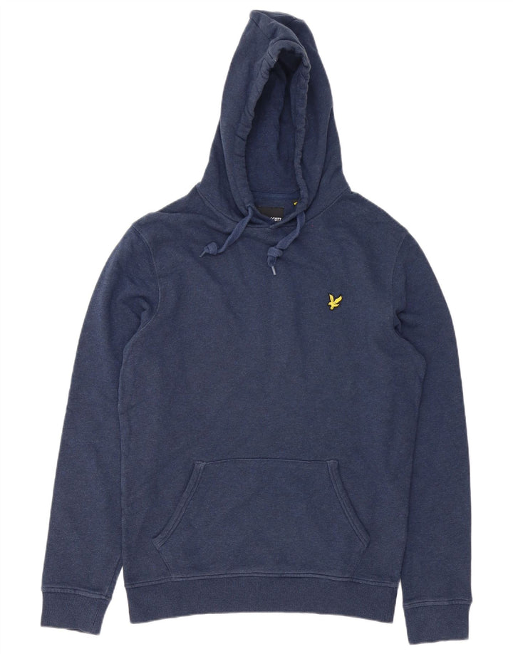 Lyle & Scott moletom com capuz masculino médio algodão azul marinho