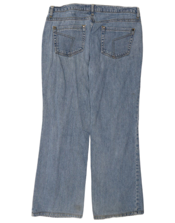 Jeans vintage feminino bootcut W32 L28 algodão azul