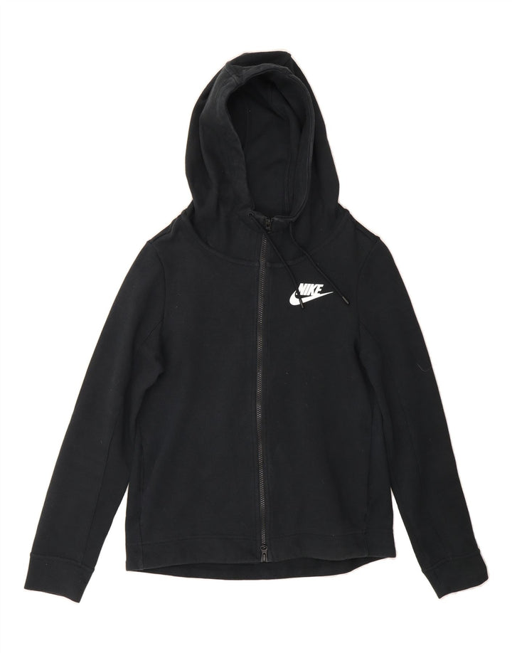 NIKE Womens Zip Hoodie Sweater UK 6 XS Black Cotton Vintage Nike and Second-Hand Nike from Messina Hembry 